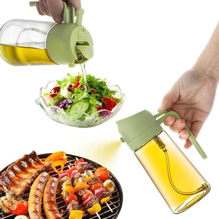 بخاخ وموزع الزيت الزجاجي الذكي 2 في 1 (مع قفازات تنظيف مجانية)